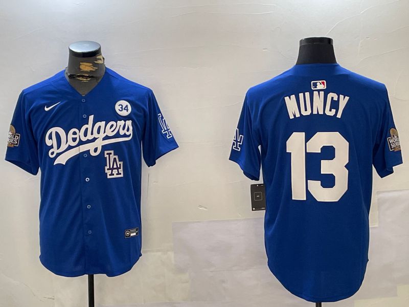 Men Los Angeles Dodgers #13 Muncy Blue Game 2024 Nike MLB Jersey style 11214